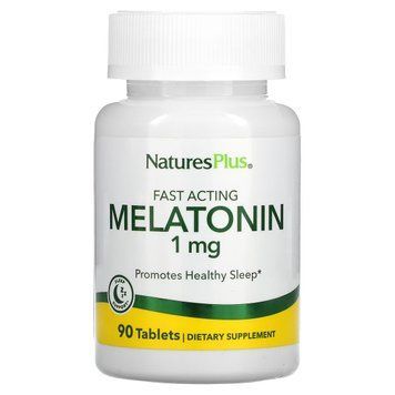 Мелатонін Швидкодіючий, 1 мг, Fast Acting Melatonin, Natures Plus, 90 таблеток