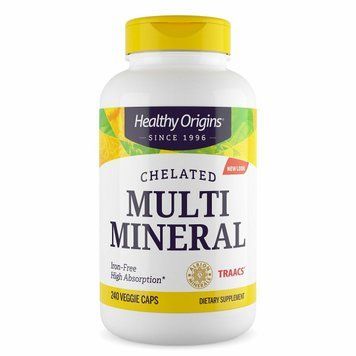 Хелатные Мультиминералы без железа, Chelated Multi Mineral, Iron Free, Healthy Origins, 240 вегетарианских капсул