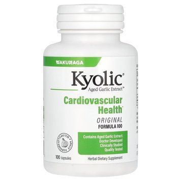 Екстракт часнику, для серцево-судинної системи, Aged Garlic Extract, Cardiovascular, Kyolic, 100 капсул