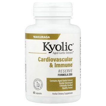 Экстракт чеснока, для сердечно-сосудистой и иммунной системы, Aged Garlic Extract, Cardiovascular&Immune,  Kyolic, 60 капсул
