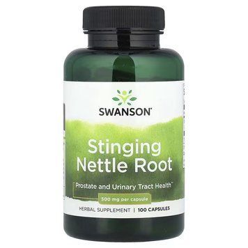 Корінь кропиви, 500 мг, Stinging Nettle Root, Swanson, 100 капсул