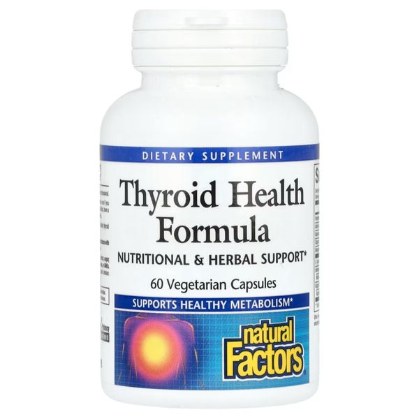 Здоров'я щитовидної залози, Thyroid Health Formula, Natural Factors, 60 вегетаріанських капсул