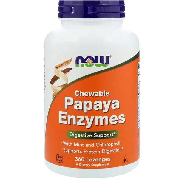 Травні Ферменти Папаї, Papaya Enzymes, Now Foods, 360 льодяників