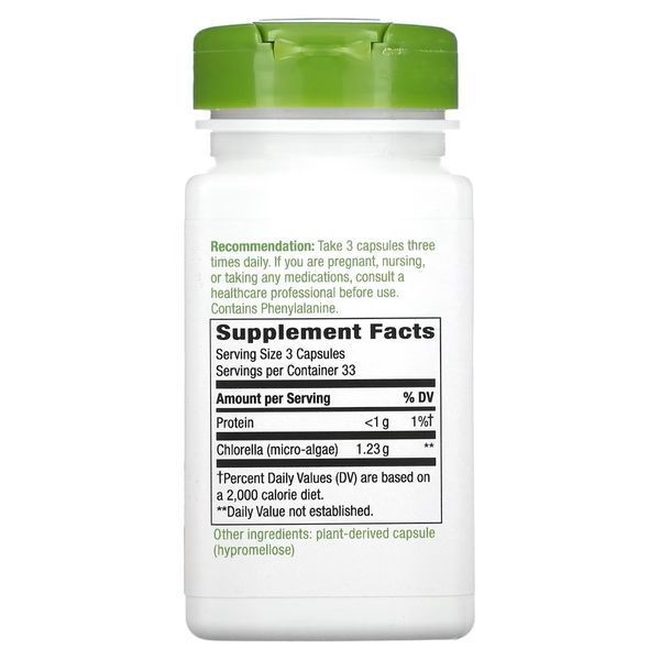 Хлорелла, 1230 мг, Chlorella, Micro-Algae, Nature's Way, 100 вегетаріанських капсул