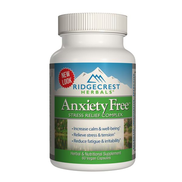 Комплекс для Снижения Стресса, Anxiety Free, RidgeCrest Herbals, 60 гелевых капсул