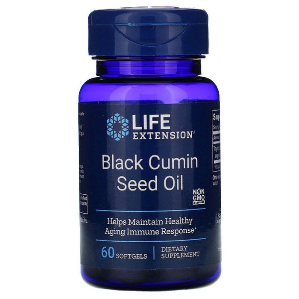 Масло насіння чорного кмину, Black Cumin Seed Oil, Life Extension, 60 капсул