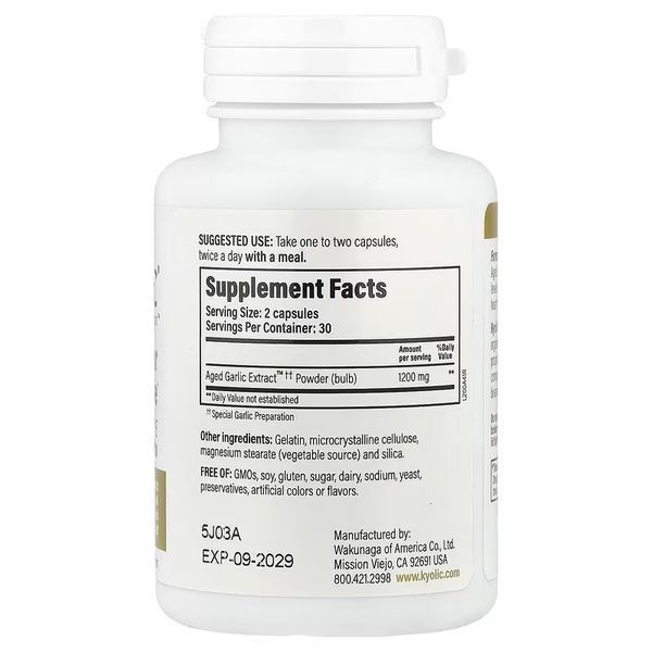 Экстракт чеснока, для сердечно-сосудистой и иммунной системы, Aged Garlic Extract, Cardiovascular&Immune,  Kyolic, 60 капсул