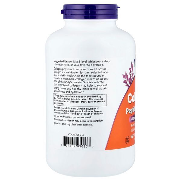 Пептиды коллагена, 10 г, Collagen Peptides Powder, Now Foods, 227 г