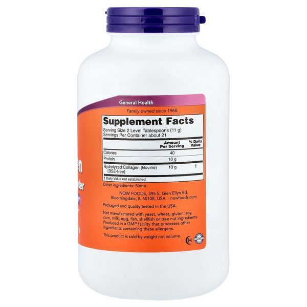 Пептиды коллагена, 10 г, Collagen Peptides Powder, Now Foods, 227 г