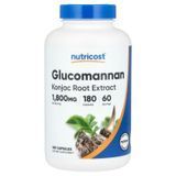 Глюкоманнан, экстракт корня конжака, 1800 мг, Glucomannan Konjac Root Extract, Nutricost, 180 капсул