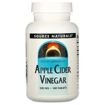 Яблуневий Оцет 500мг, Source Naturals, 180 таблеток