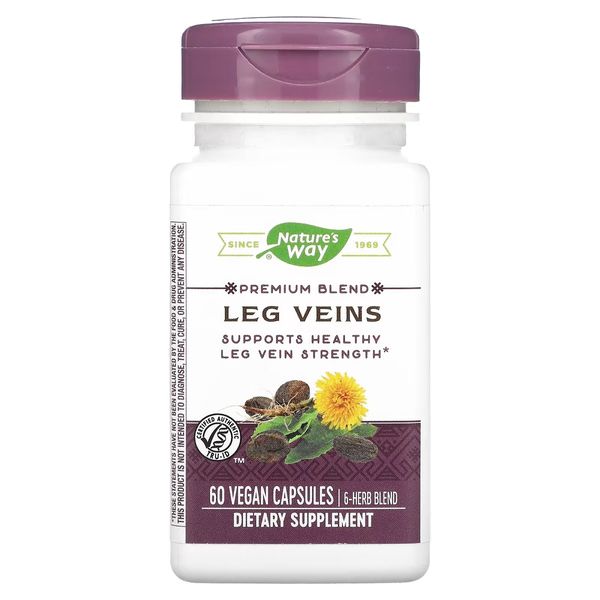 Підтримка Вен, Leg Veins Support Blend, Nature's Way, 60 капсул