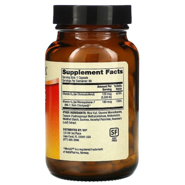 Вітаміни D3 і K2, 5000 МО, Vitamins D3 & K2, Dr. Mercola, 90 капсул