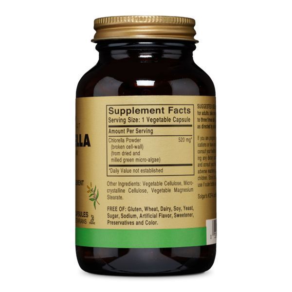 Хлорела, Broken Cell-Wall Chlorella, Solgar, 100 рослинних капсул