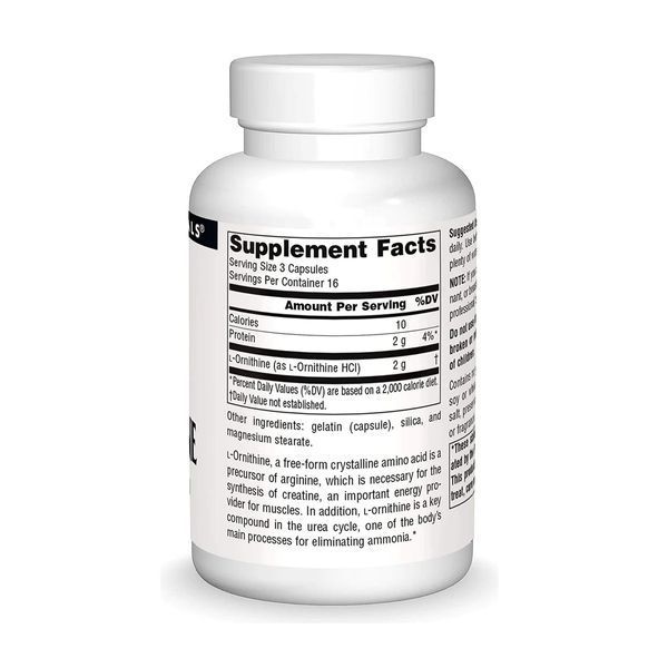 Орнітин, 667 мг, L-Ornithine, Source Naturals, 50 капсул