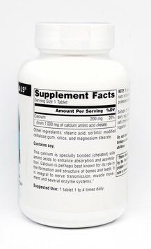 Кальцій в Амінокислотному Хелаті, Source Naturals, 100 таблеток