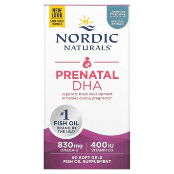 Риб'ячий Жир для Вагітних, без добавок, 500 мг, Nordic Naturals, 90 гелевих капсул