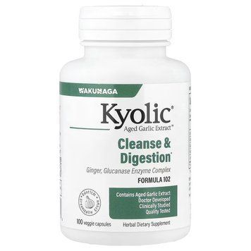 Екстракт витриманого часнику, очищення та покращення травлення, Aged Garlic Extract, Cleanse & Digestion, Kyolic, 100 вегетаріанських капсул
