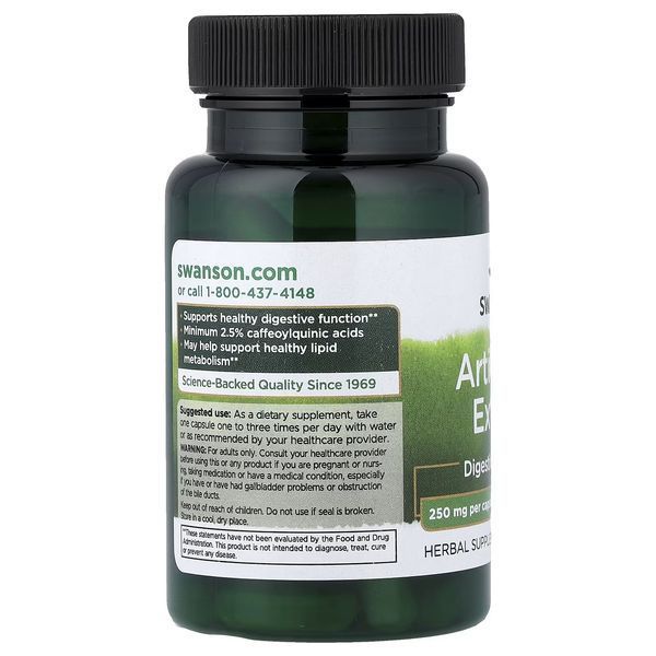 Артишок, 250 мг, Artichoke Extract, Swanson, 60 капсул