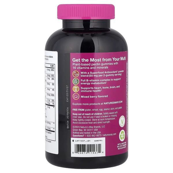 Мультивітаміни для жінок 50+, смак ягід, Alive! Women's 50+ Gummy Multivitamins, Nature's Way, 130 жувальних цукерок