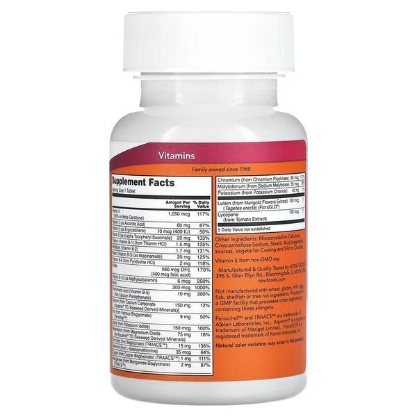 Мультивітаміни та мінерали, Daily Vits, Multi Vitamin & Mineral, Now Foods, 100 таблеток