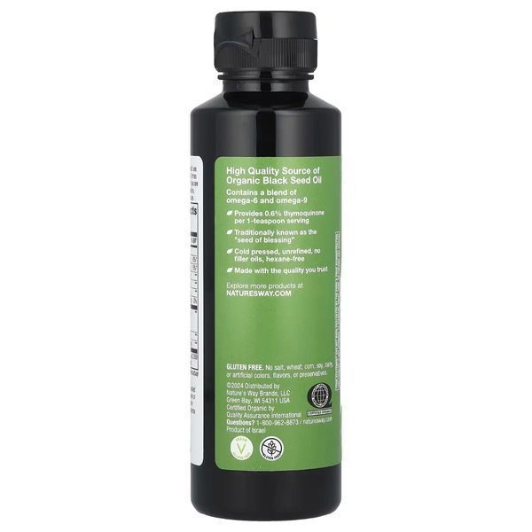 Органічне масло насіння чорного кмину, Nature's Way, Black Seed Oil, 236 мл