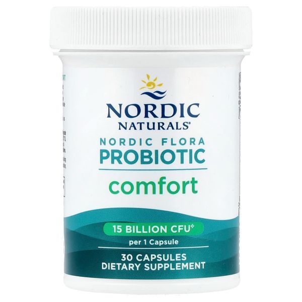 Пробіотики, 15 млрд КУО, Nordic Flora Probiotic, Comfort, Nordic Naturals, 30 капсул