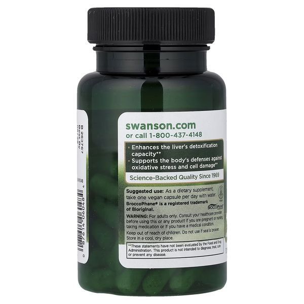 Сульфорафан з екстракту броколі, 400 мкг, Sulforaphane from Broccoli Sprout Extract, Swanson, 60 веганських капсул