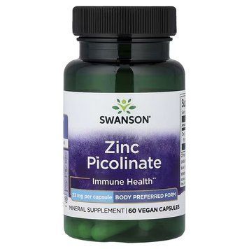 Цинк піколінат, 22 мг, Zinc Picolinate, Swanson, 60 веганських капсул