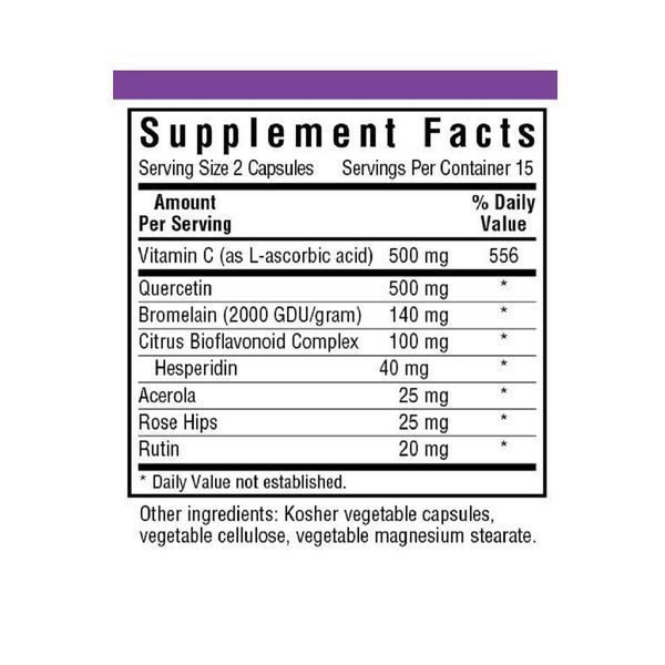 Кверцетин, Super Quercetin, Bluebonnet Nutrition, 30 вегетаріанських капсул