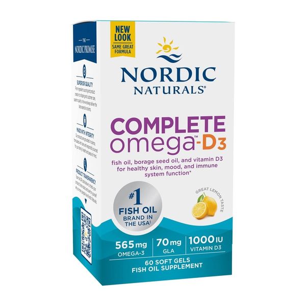 Комплекс Омега-D3, Лимон, 1000 мг, Nordic Naturals, 60 гелевих капсул