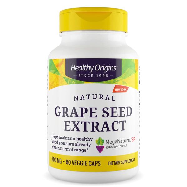 Екстракт виноградних кісточок, 300 мг, MegaNatural-BP Grape Seed Extract, Healthy Origins, 60 вегетаріанських капсул