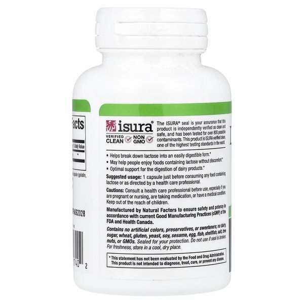 Фермент Лактази, 300 мг, Lactase Enzyme, Natural Factors, 60 Капсул