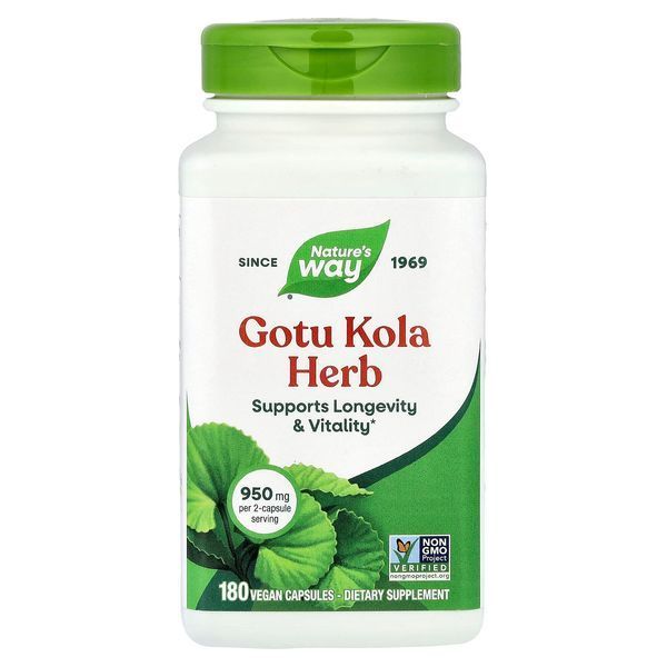 Готу Кола, Gotu Kola Herb, 950 mg, Nature's Way, 180 Капсул