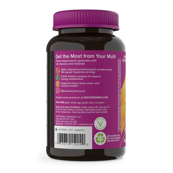 Мультивитамины для женщин 50+, вкус ягод, Alive! Women's 50+ Multivitamin Gummy, Nature's Way, 60 жевательных конфет