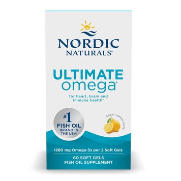 Риб'ячий Жир, Смак Лимона, Nordic Naturals, Ultimate Omega, Lemon, 1,280 мг, 60 капсул