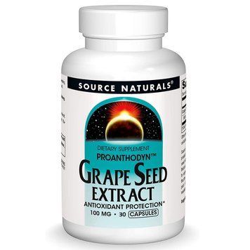 Екстракт виноградних кісточок, 100 мг, Grape Seed Extract, Proanthodyn, Source Naturals, 30 капсул