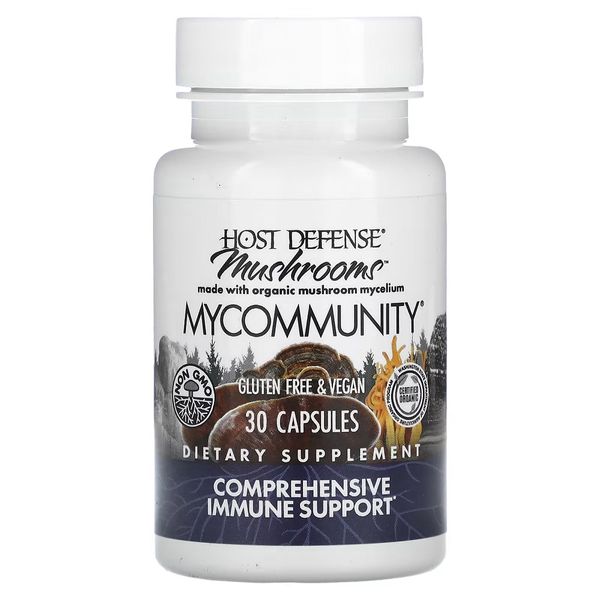 Поддержка иммунитета, комплекс из 17 грибов, Mushrooms, Comprehensive Immune Support, Fungi Perfecti, 30 капсул