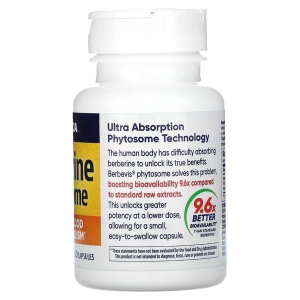 Берберин Фитосомы, Berberine Phytosome, Enzymedica, 60 капсул