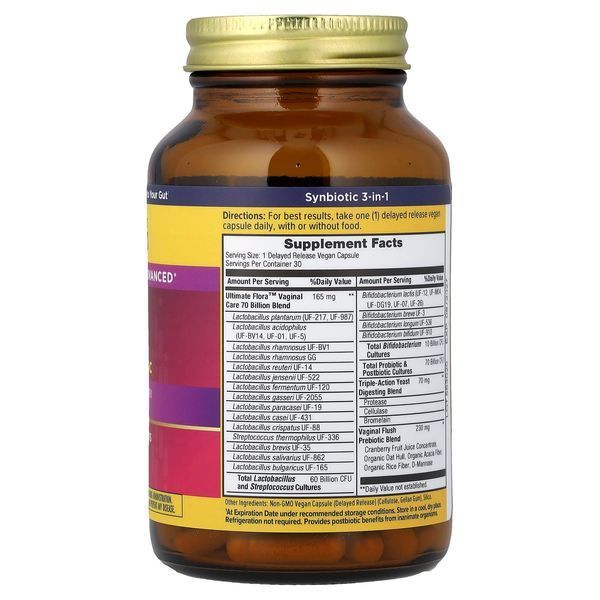 Пробіотики для жінок, 70 млрд КОЕ, Ultimate Flora Women's Vaginal Care Advanced Probiotic, Renew Life, 30 капсул