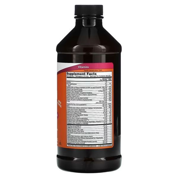 Рідкі мультивітаміни та мінерали, смак лісових ягід, Liquid Multi, Now Foods, 473 мл