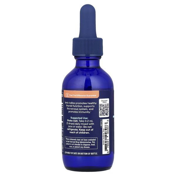 Йод ионный в каплях, 225 мкг, Ionic Iodine, Trace Minerals, 59 мл