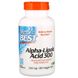 Альфа-ліпоєва кислота, 300 мг, Alpha-Lipoic Acid, Doctor's Best, 180 капсул