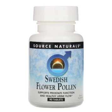 Комплекс для Підтримки Функції Простати, Swedish Flower Pollen, Source Naturals, 90 таблеток