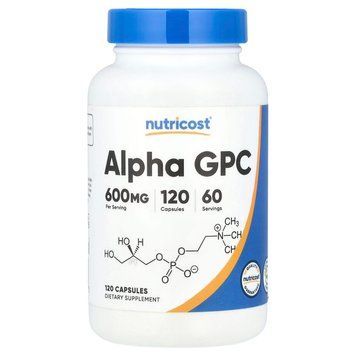 Альфа-гліцерилфосфорилхолін, 600 мг, Alpha GPC, Nutricost, 120 капсул