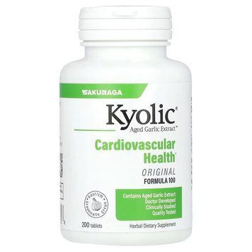 Екстракт часнику, 600 мг на порцію, Aged Garlic Extract, Cardiovascular, Kyolic, 200 таблеток