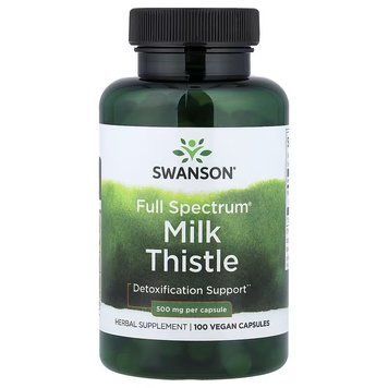 Розторопша, 500 мг, Full Spectrum Milk Thistle, Swanson, 100 веганських капсул