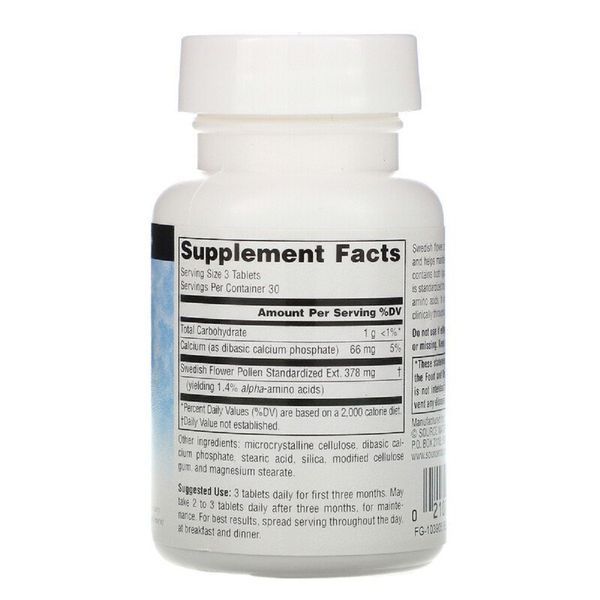Комплекс для Поддержки Функции Простаты, Swedish Flower Pollen, Source Naturals, 90 таблеток