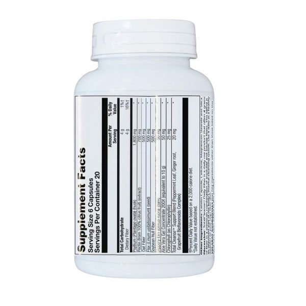 Полная очистка, Total Cleanse Daily Fiber, Solaray, 120 капсул