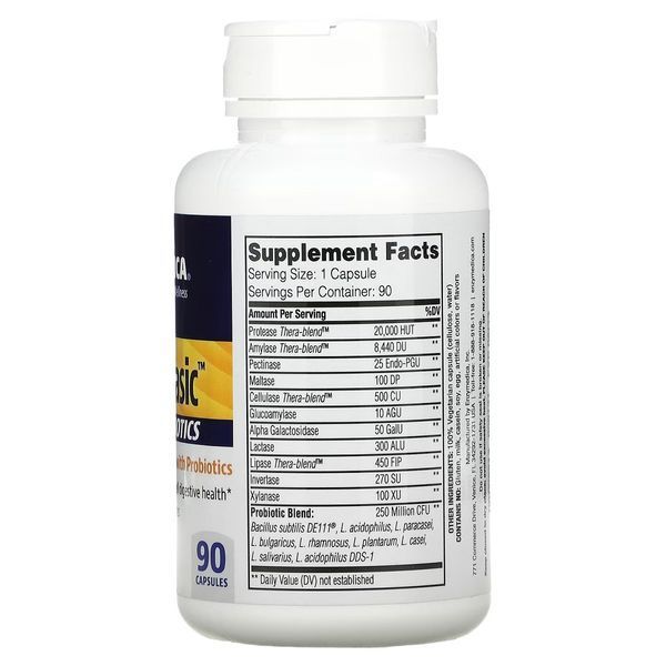 Ферменты с пробиотиками, Digest Basic + Probiotics, Enzymedica, 90 капсул